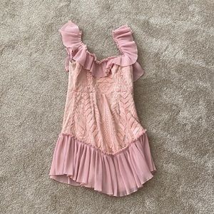 Off shoulder pink dress